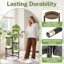 iDavosic.ly 5-Tier Corner Plant Stand, Metal Indoor Outdoor Flower Display Shelf, Folding Tall Orchid Rack for Patio Balcony and Garden, Black 5
