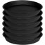 Bleuhome 6 Pack 8 Inch Plant Saucer, Heavy Duty Plastic Flower Pot Drip Trays for Indoor & Outdoor Use, Round Drainage Saucers and Bird Bath Bowls, Black 8