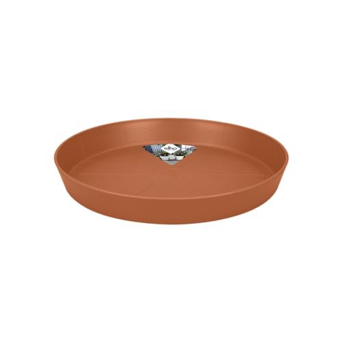 Elho Loft Urban Saucer Round 30 - Sottovaso per Esterno e Interno in Plastica Riciclata - Marrone