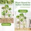 iDavosic.ly 6-Tier Corner Plant Stand, Metal Indoor Outdoor Flower Display Holder, Folding Tall Wrought Iron Orchid Rack for Patio Balcony Porch Garden and Living Room - Gold 6
