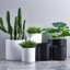 FaithLand Fiberstone Planter Cylinder Plant Pot with Drainage Hole & Plug, Indoor Outdoor Use, Matte Black 14" 4