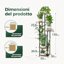Bamworld Supporto per Piante Alto 6 Livelli - Scaffale Metallico e MDF per Interno ed Esterno, Espositore Verticale Salvaspazio per Balcone, Giardino e Soggiorno 5
