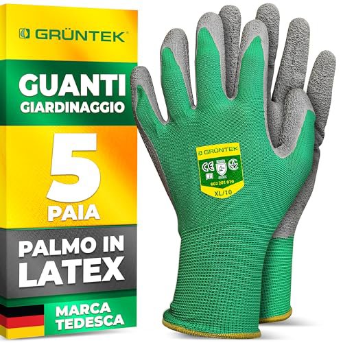 GRÜNTEK Guanti Giardinaggio Lattice XL10 (5 Paia)