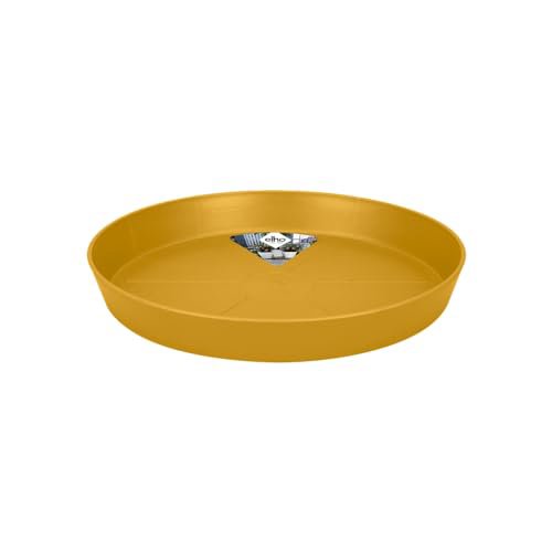 Elho Loft Urban Saucer Round 24 - Sottovaso per Esterno e Interno in Plastica Riciclata - Giallo