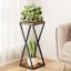Bamworld Porta Piante a 2 Livelli in Stile Industriale - Supporto in Metallo e Legno per Interno ed Esterno 2