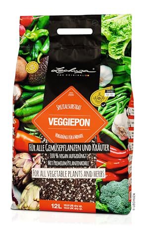 LECHUZA VEGGIE PON Substrato per Piante 12 Litri con Fertilizzante Vegano e Carbone Vegetale