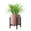 FaithLand Fiberstone Planter Cylinder Plant Pot with Drainage Hole & Plug, Indoor Outdoor Use, Terracotta Color 8" 5
