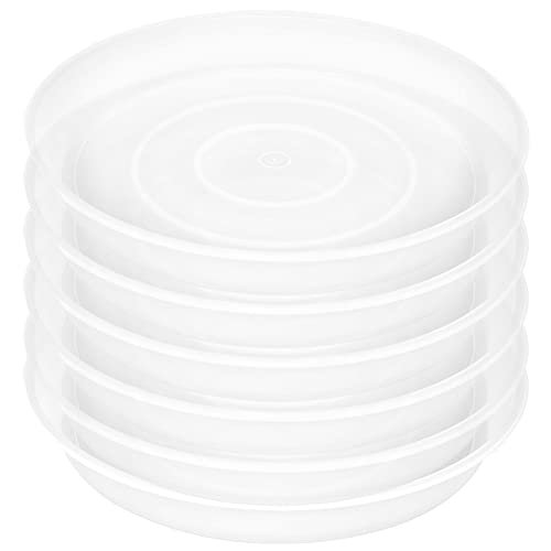Bleuhome 6 Pack 10 Inch Plant Saucers - Heavy Duty Plastic Round Drip Trays for Indoor and Outdoor Flower Pots
