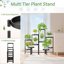 iDavosic.ly 10-Tier Corner Plant Stand, Metal Indoor Outdoor Flower Display Holder Shelf, Folding Tall Orchid Rack for Patio Balcony Porch Garden Living Room, Black 4