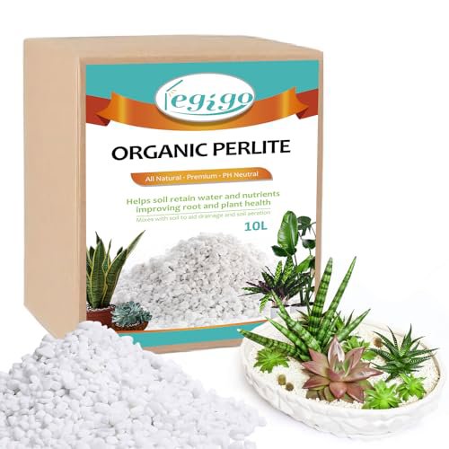 Legigo 10 Quarts Organic Horticultural Perlite - Natural Soil Additive for Drainage, Aeration and Root Growth