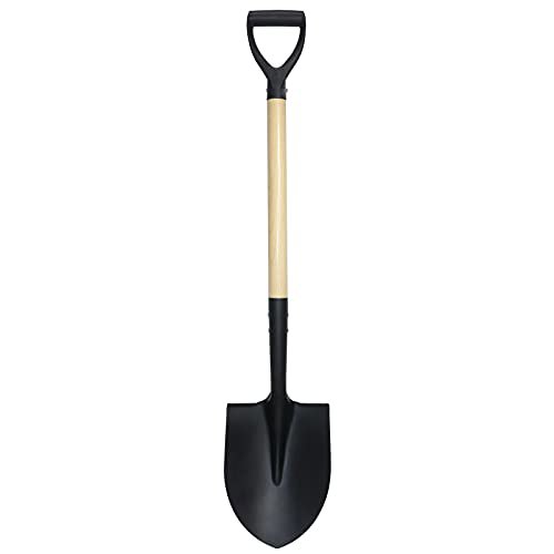 Round Digging Shovel with D-Handle - 41 Inch Heavy Duty Garden Tool for Soil, Snow and Sand