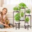 iDavosic.ly 6-Tier Corner Plant Stand, Metal Indoor Outdoor Flower Display Shelf, Folding Tall Wrought Iron Orchid Rack for Patio Balcony Garden and Living Room - Violet Bronze 2