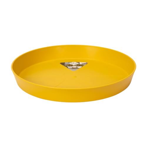 Elho Loft Urban Saucer Round 24 - Sottovaso per Esterno e Interno in Plastica Riciclata - Ocra