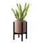 FaithLand Fiberstone Planter Cylinder Plant Pot with Drainage Hole & Plug, Indoor Outdoor Use, Terracotta Color 10" 6