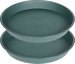 Bleuhome 2 Pack 10 Inch Plant Saucer Green - Heavy Duty Plastic Round Drip Trays for Indoor and Outdoor Flower Pots 1