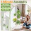iDavosic.ly 5-Tier Corner Plant Stand, Metal Indoor Outdoor Flower Display Shelf, Folding Tall Orchid Rack for Patio Balcony and Garden, White 2