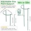 HiGift 6 Pack Adjustable Plant Support Stakes, Heavy-Duty 32 Inch Half Round Peony Support Cage with Extension Tubes for Tomato, Hydrangea and Garden Plants 2