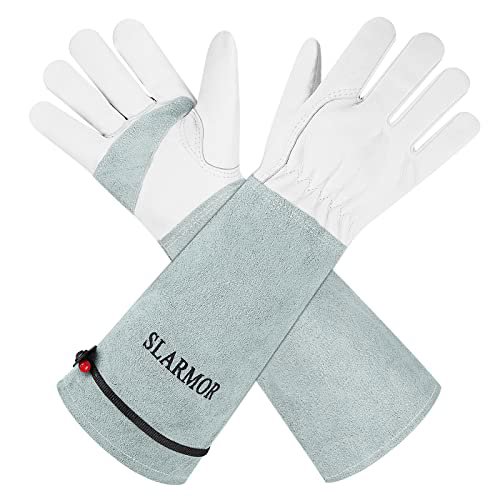 SLARMOR Thorn Proof Leather Gauntlet Gloves M