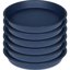 Bleuhome 6 Pack 8 Inch Plant Saucers - Heavy Duty Plastic Round Drainage Trays & Bird Bath Bowls, Blue 8