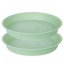 Bleuhome 14 Inch Plant Saucers 2 Pack - Heavy Duty Plastic Round Drip Trays and Bird Bath Bowls for Indoor & Outdoor Pots 1