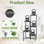 iDavosic.ly 5-Tier Corner Plant Stand, Metal Indoor Outdoor Flower Display Shelf, Folding Tall Orchid Rack for Patio Balcony and Garden, Black 3