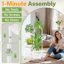 iDavosic.ly 4-Tier Corner Plant Stand, Metal Indoor Outdoor Flower Display Shelf, Folding Tall Wrought Iron Orchid Rack for Patio Balcony Porch Garden and Living Room - White 2