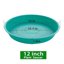 Bleuhome 2 Pack 12 Inch Plastic Plant Saucer Trays and Bird Bath Bowls - Heavy Duty Round Drip Trays for Indoor and Outdoor Flower Pots, Teal 2