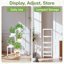 iDavosic.ly 5-Tier Corner Plant Stand, Metal Indoor Outdoor Flower Display Shelf, Folding Tall Orchid Rack for Patio Balcony and Garden, White 8