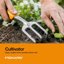 Fiskars 3-in-1 Garden Tool Set - Polished Cast-Aluminum Heads, Heavy-Duty Trowel, Transplanter & Cultivator with Ergonomic SoftGrip Handles 4