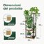 Bamworld Scaffale Porta Piante 4 Ripiani in Metallo e Legno - Supporto Verticale per Interno ed Esterno, Balcone e Giardino (45x30x80cm) 5